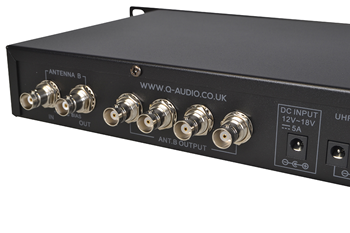 Q-Audio QAD-4 Wireless Microphone Antenna Distribution 4 way 1U 19